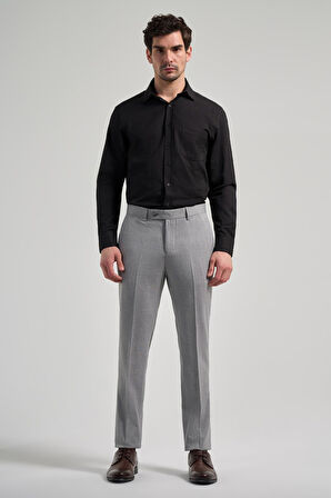 Gri Esnek Yandan Cepli Slim Fit Classic Pantolon 1003250160