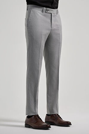 Gri Esnek Yandan Cepli Slim Fit Classic Pantolon 1003250160