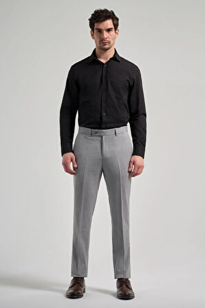 Gri Esnek Yandan Cepli Slim Fit Classic Pantolon 1003250160