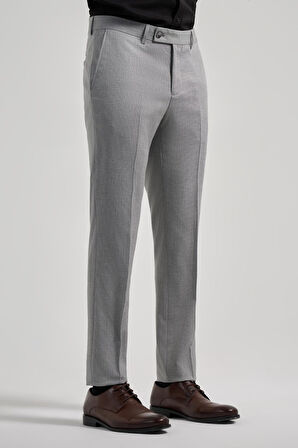 Gri Esnek Yandan Cepli Slim Fit Classic Pantolon 1003250160