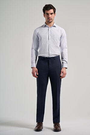 Koyu Lacivert Esnek Yandan Cepli Slim Fit Classic Pantolon 1003250160