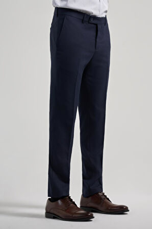 Koyu Lacivert Esnek Yandan Cepli Slim Fit Classic Pantolon 1003250160