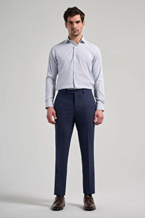 Lacivert Esnek Yandan Cepli Slim Fit Classic Pantolon 1003250160