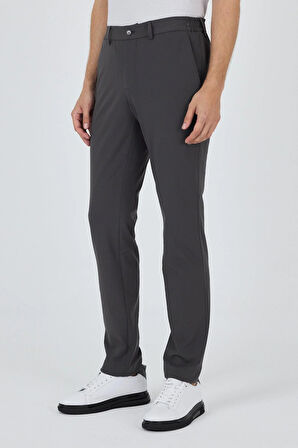 Koyu Antrasit Esnek Yandan Cepli Casual Slim Fit Jogger Pantolon 1003250162