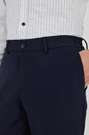 Koyu Lacivert Esnek Yandan Cepli Casual Slim Fit Jogger Pantolon 1003250162