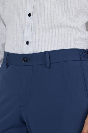 Lacivert Esnek Yandan Cepli Casual Slim Fit Jogger Pantolon 1003250162