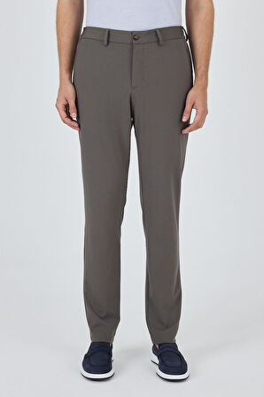 Koyu Vizon Esnek Yandan Cepli Casual Slim Fit Jogger Pantolon 1003250162