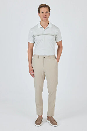 Bej Esnek Yandan Cepli Casual Slim Fit Jogger Pantolon 1003250162