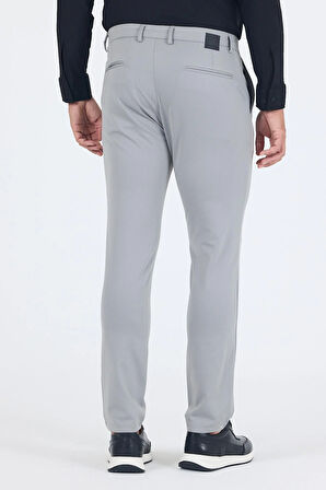 Gri Yandan Cepli Casual Slim Fit Pantolon 1003250163