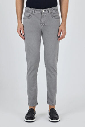 Gri Pamuklu 5 Cep Casual Slim Fit 5 Cep Pantolon 1003250318