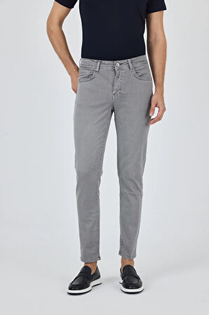 Gri Pamuklu 5 Cep Casual Slim Fit 5 Cep Pantolon 1003250318