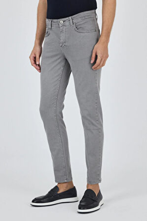 Gri Pamuklu 5 Cep Casual Slim Fit 5 Cep Pantolon 1003250318