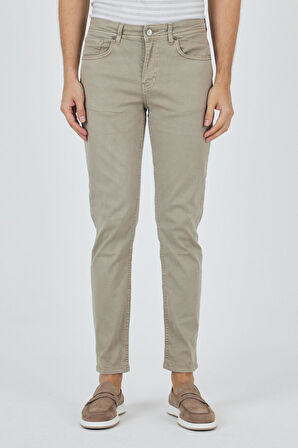 Koyu Bej Pamuklu 5 Cep Casual Slim Fit 5 Cep Pantolon 1003250318