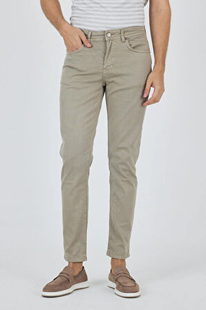 Koyu Bej Pamuklu 5 Cep Casual Slim Fit 5 Cep Pantolon 1003250318