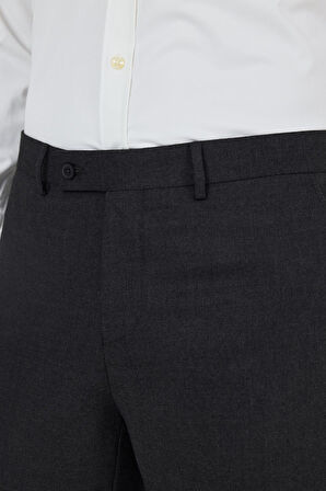 Koyu Antrasit Yan Cep Açık Paça Slim Fit Esnek Classic Pantolon 1003250906