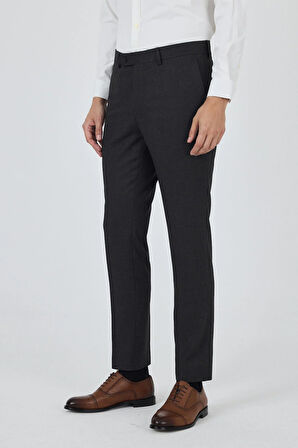 Koyu Antrasit Yan Cep Açık Paça Slim Fit Esnek Classic Pantolon 1003250906