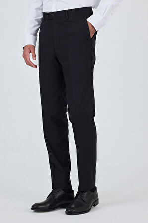 Siyah Yan Cep Açık Paça Comfort Fit Esnek Classic Pantolon 1003250907