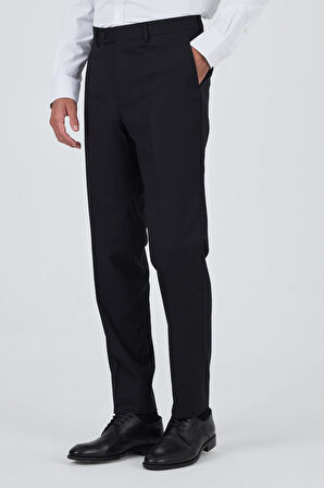 Siyah Yan Cep Açık Paça Comfort Fit Esnek Classic Pantolon 1003250907