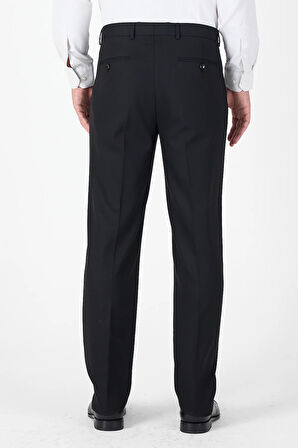 Siyah Yan Cep Açık Paça Düz Comfort Fit Esnek Pantolon 1003250914