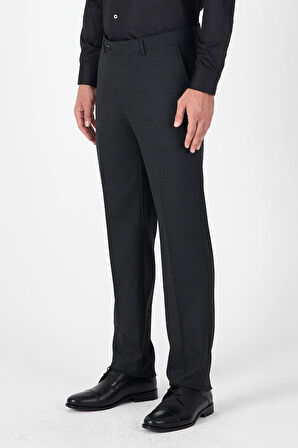 Antrasit Yan Cep Açık Paça Düz Comfort Fit Esnek Pantolon 1003250914