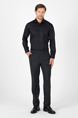 Antrasit Yan Cep Açık Paça Düz Comfort Fit Esnek Pantolon 1003250914