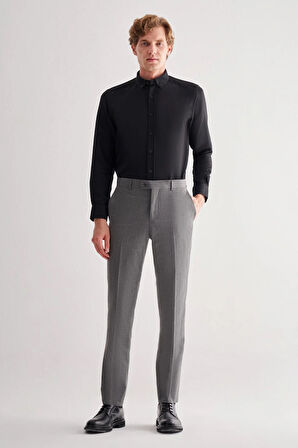 Füme Yan Cep Açık Paça Kendinden Desenli Slim Fit  Pantolon 1003255152