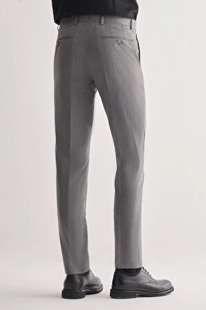 Füme Yan Cep Açık Paça Kendinden Desenli Slim Fit  Pantolon 1003255152