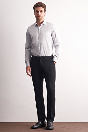 Siyah Yan Cep Açık Paça Esnek Slim Fit Classic Casual Pantolon 1003255153