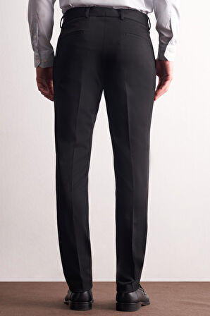 Siyah Yan Cep Açık Paça Esnek Slim Fit Classic Casual Pantolon 1003255153