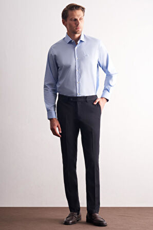 Lacivert Yan Cep Açık Paça Esnek Slim Fit Classic Casual Pantolon 1003255153