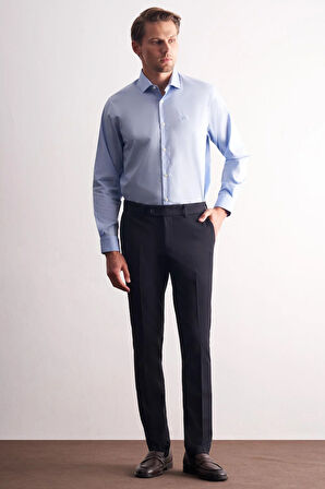 Lacivert Yan Cep Açık Paça Esnek Slim Fit Classic Casual Pantolon 1003255153