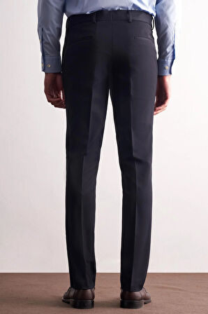 Lacivert Yan Cep Açık Paça Esnek Slim Fit Classic Casual Pantolon 1003255153