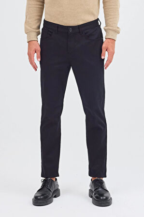 Siyah 5 Cep  Düz Paça Pamuklu Slim Fit 5 Cep Casual Pantolon 1003255154