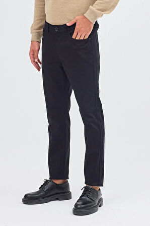 Siyah 5 Cep  Düz Paça Pamuklu Slim Fit 5 Cep Casual Pantolon 1003255154