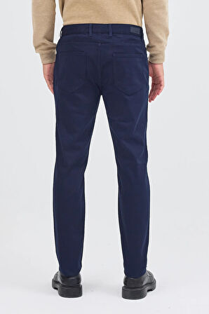 Koyu Lacivert 5 Cep  Düz Paça Pamuklu Slim Fit 5 Cep Casual Pantolon 1003255154