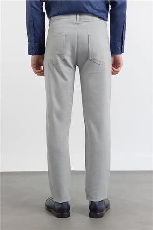 Gri 5 Cep  Düz Paça Esnek Slim Fit  Casual Pantolon 1003255157