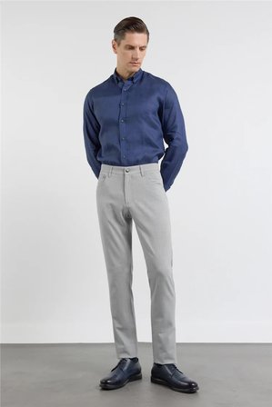 Gri 5 Cep  Düz Paça Esnek Slim Fit  Casual Pantolon 1003255157