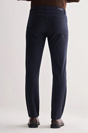 Lacivert 5 Cep  Düz Paça Esnek Slim Fit  Casual Pantolon 1003255157