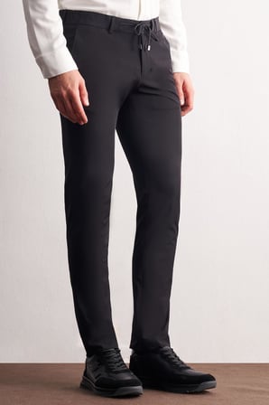 Siyah Yan Cep Düz Paça  Slim Fit Chino Casual Pantolon 1003255158