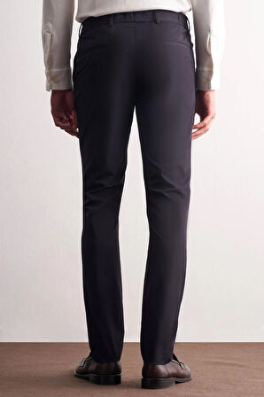 Lacivert Yan Cep Düz Paça  Slim Fit Chino Casual Pantolon 1003255158