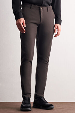 Haki Yan Cep Düz Paça Pamuklu Slim Fit Chino Casual Pantolon 1003255160