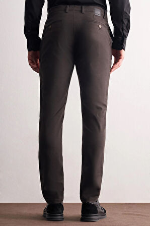 Haki Yan Cep Düz Paça Pamuklu Slim Fit Chino Casual Pantolon 1003255160