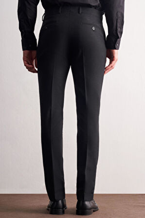 Siyah Yan Cep Açık Paça Esnek Slim Fit Classic Classic Pantolon 1003255163
