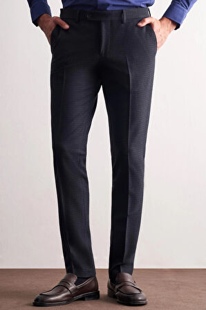 Lacivert Yan Cep Açık Paça Esnek Slim Fit Classic Classic Pantolon 1003255163