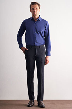 Lacivert Yan Cep Açık Paça Esnek Slim Fit Classic Classic Pantolon 1003255163