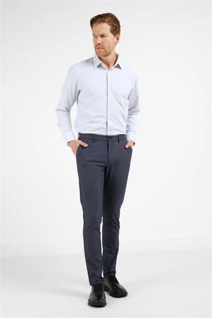 Koyu Lacivert Yan Cep Düz Paça Pamuklu Slim Fit Chino Casual Pantolon 1003255164