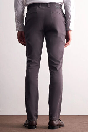 Antrasit Yan Cep Düz Paça Pamuklu Slim Fit Chino Casual Pantolon 1003255165