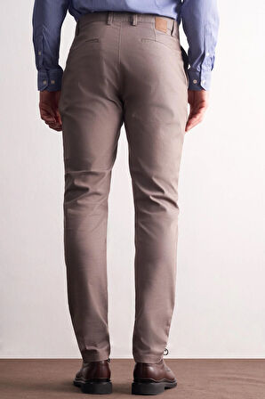 Vizon Yan Cep Düz Paça Pamuklu Slim Fit Chino Casual Pantolon 1003255165