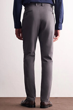 Antrasit Yan Cep Düz Paça Pamuklu Comfort Fit Chino Casual Pantolon 1003255166