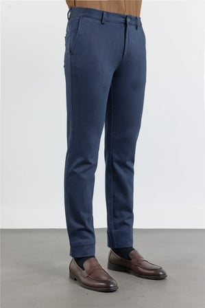 Lacivert Yan Cep Casual Comfort Fit Pamuklu Chino Pantolon 1003255169